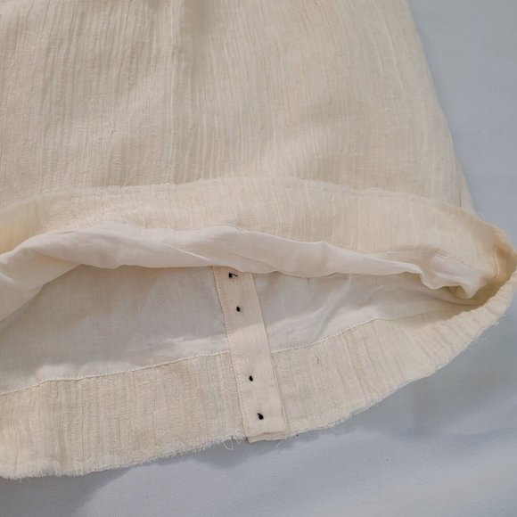 Aje Silk Pellew Feather Dress Cream White Mini Size Small Shoe String Straps New - Picture 9 of 12